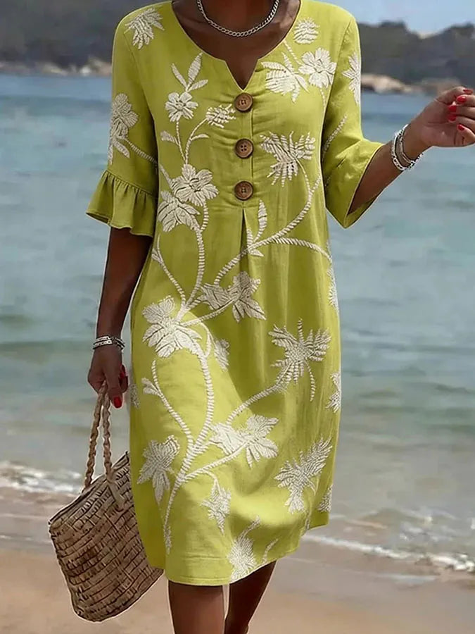 Vestido casual con estampado floral para mujer