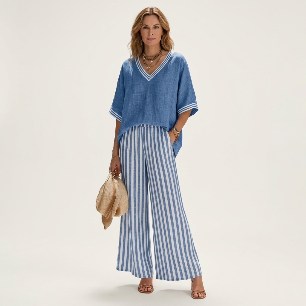 Odessa | Conjunto de top y pantalón a rayas