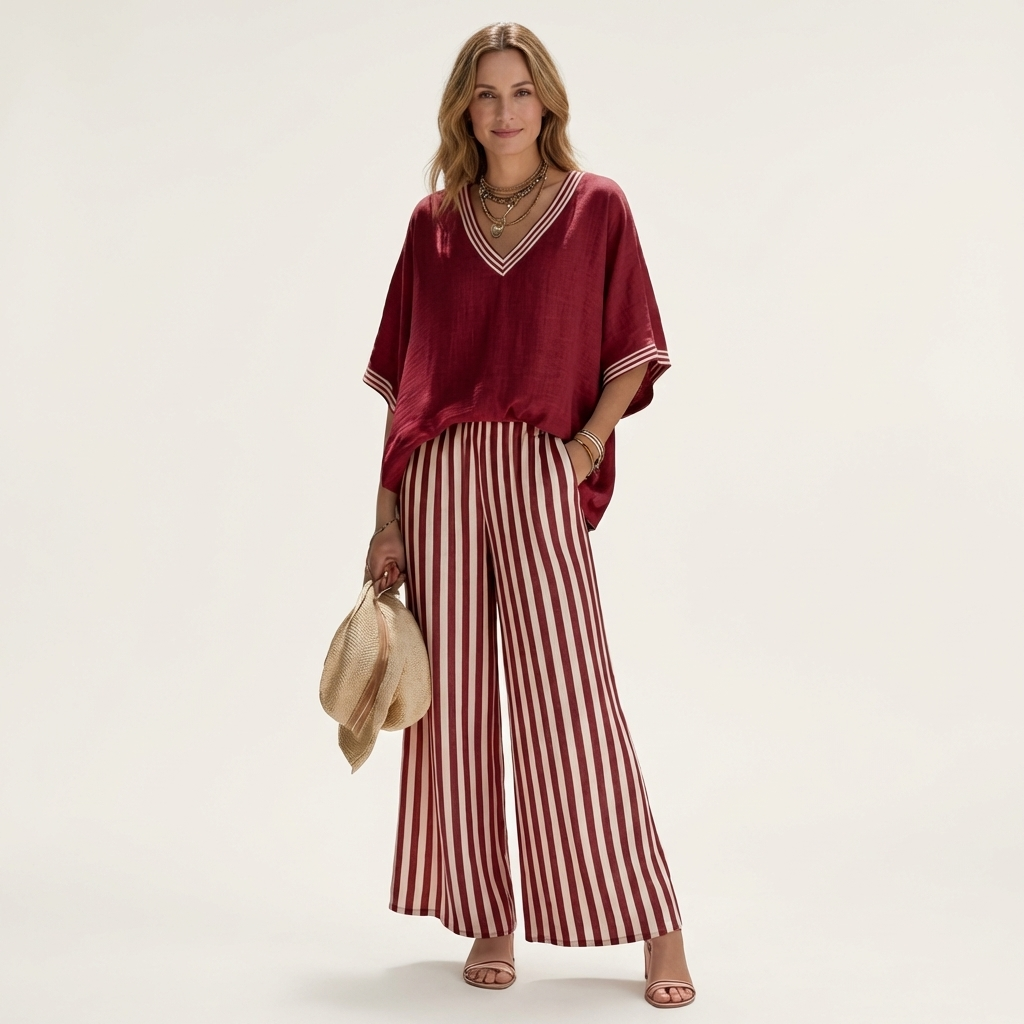 Odessa | Conjunto de top y pantalón a rayas