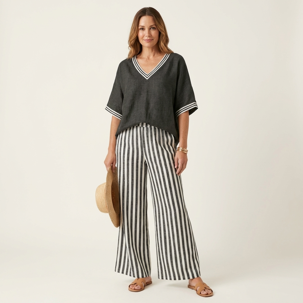 Odessa | Conjunto de top y pantalón a rayas