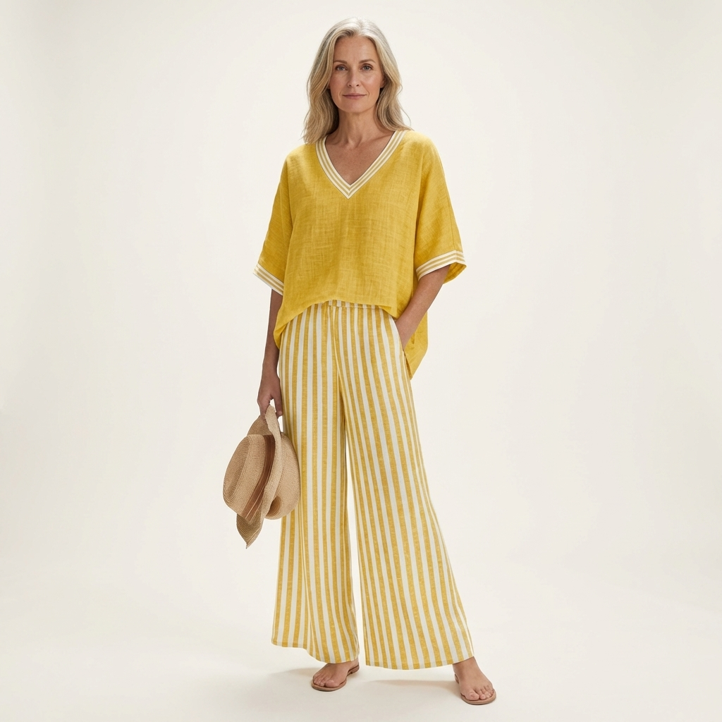 Odessa | Conjunto de top y pantalón a rayas