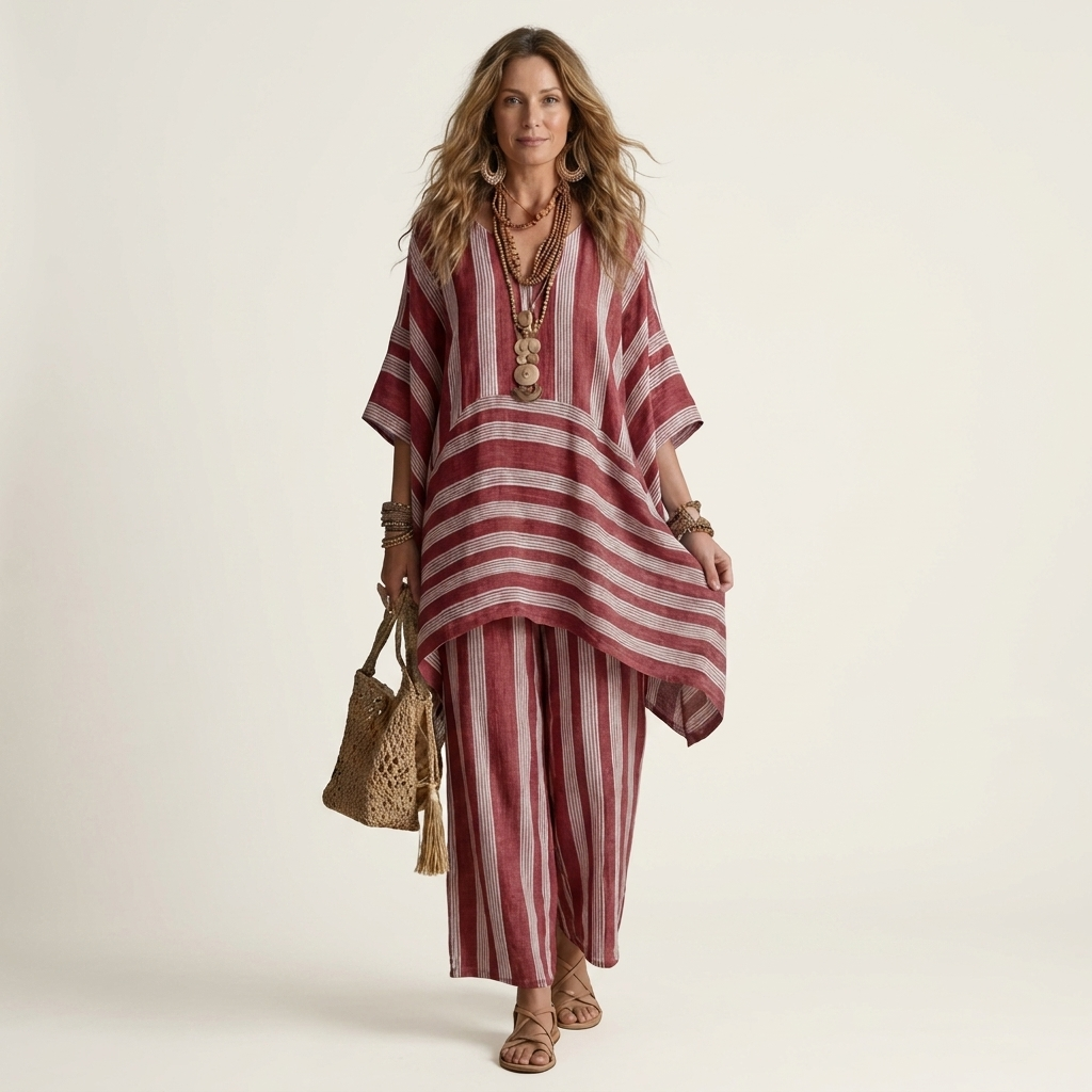 Adalgisa | Traje a rayas de dos piezas