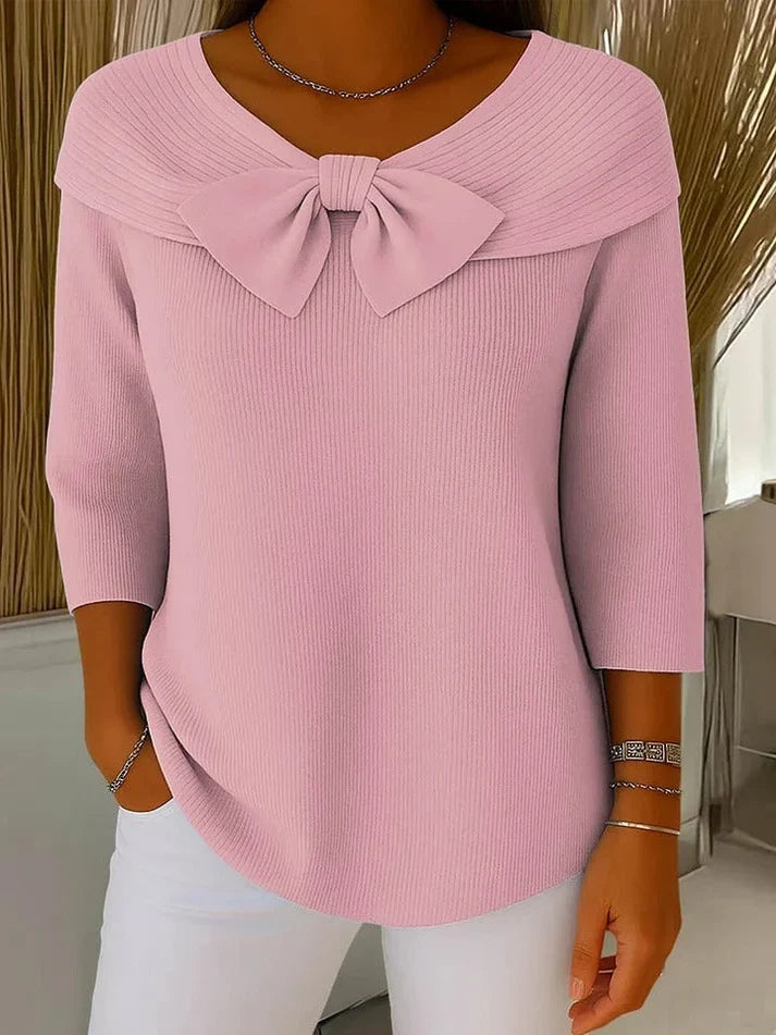 Filippa | Jersey con lazo y cuello redondo