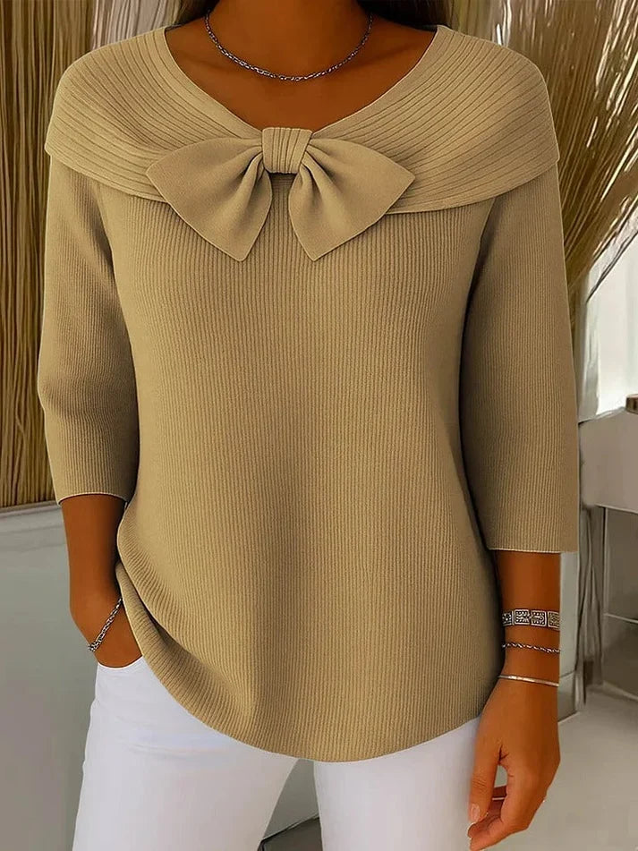 Filippa | Jersey con lazo y cuello redondo