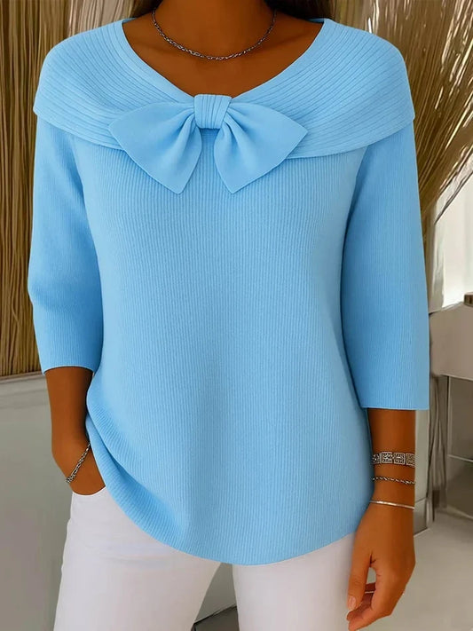 Filippa | Jersey con lazo y cuello redondo